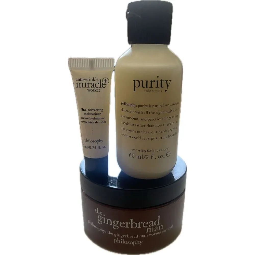 Philosophy LOT Gingerbread Man Glazed Body Souffle 4 fl oz Purity Miracle Worker